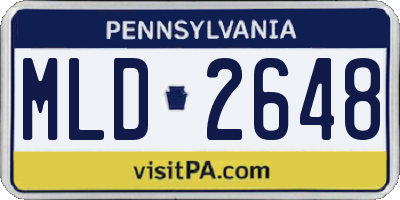 PA license plate MLD2648
