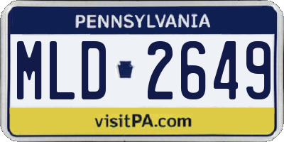 PA license plate MLD2649