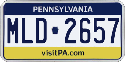 PA license plate MLD2657