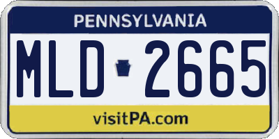 PA license plate MLD2665