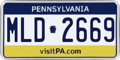 PA license plate MLD2669