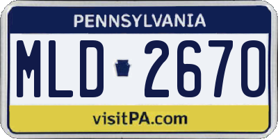 PA license plate MLD2670