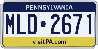 PA license plate MLD2671
