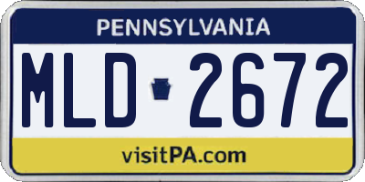 PA license plate MLD2672
