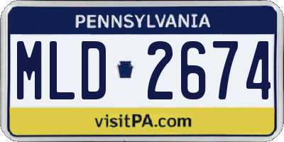 PA license plate MLD2674