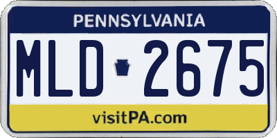 PA license plate MLD2675