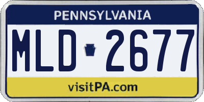 PA license plate MLD2677