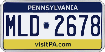 PA license plate MLD2678