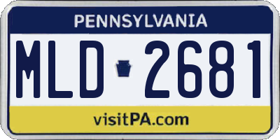 PA license plate MLD2681