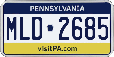 PA license plate MLD2685