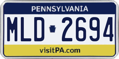 PA license plate MLD2694