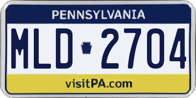 PA license plate MLD2704