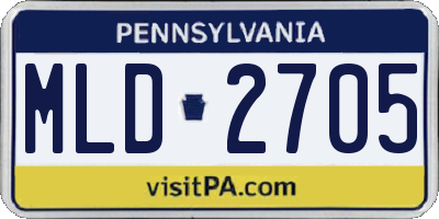 PA license plate MLD2705