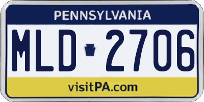 PA license plate MLD2706