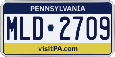 PA license plate MLD2709