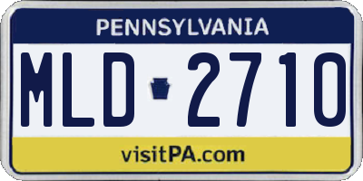 PA license plate MLD2710
