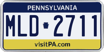 PA license plate MLD2711