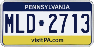 PA license plate MLD2713