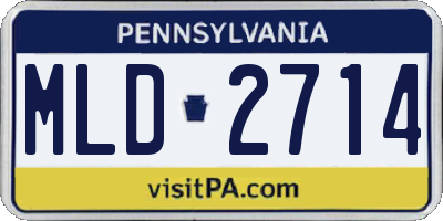 PA license plate MLD2714