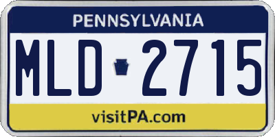 PA license plate MLD2715