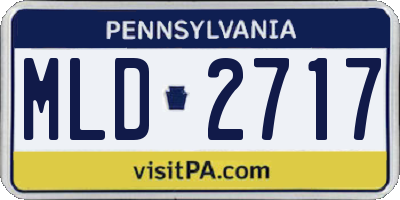 PA license plate MLD2717