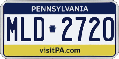 PA license plate MLD2720