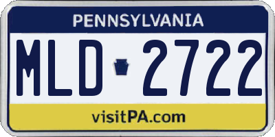 PA license plate MLD2722