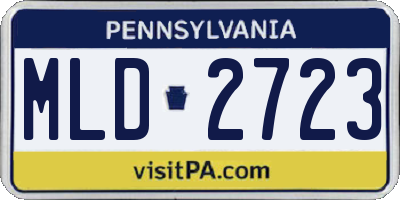 PA license plate MLD2723