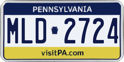 PA license plate MLD2724