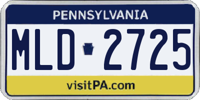 PA license plate MLD2725