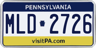 PA license plate MLD2726