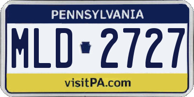 PA license plate MLD2727