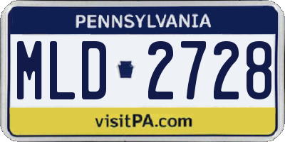 PA license plate MLD2728