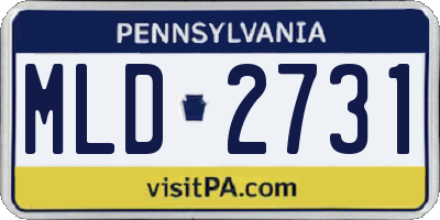 PA license plate MLD2731