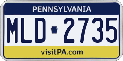 PA license plate MLD2735