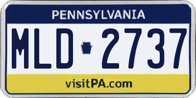 PA license plate MLD2737