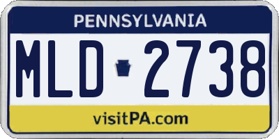 PA license plate MLD2738