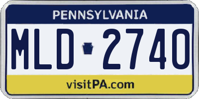 PA license plate MLD2740