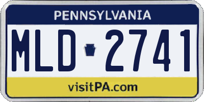PA license plate MLD2741