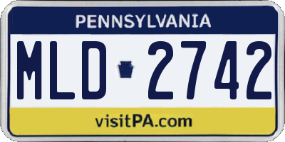 PA license plate MLD2742