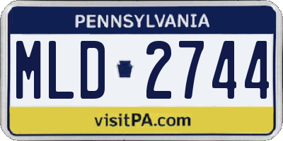 PA license plate MLD2744
