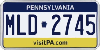 PA license plate MLD2745