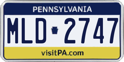 PA license plate MLD2747