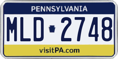 PA license plate MLD2748
