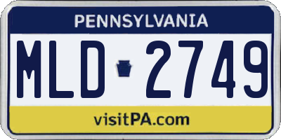 PA license plate MLD2749