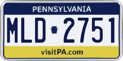 PA license plate MLD2751