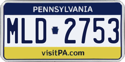 PA license plate MLD2753