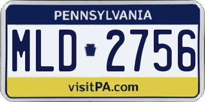 PA license plate MLD2756