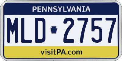 PA license plate MLD2757