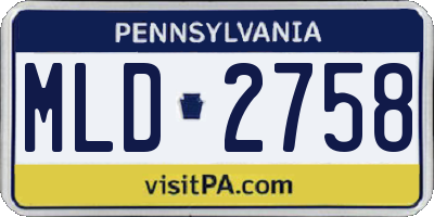 PA license plate MLD2758